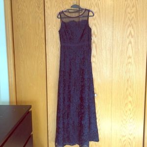 Navy Blue Adrianna Papell Long Dress Size 6